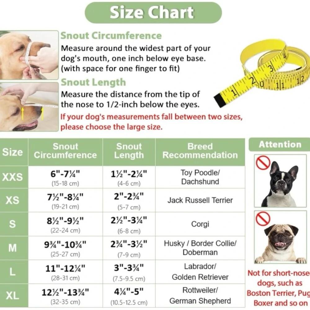 Mayerzon Soft Mesh Humane Dog Muzzle Comfortable Black XS NWT